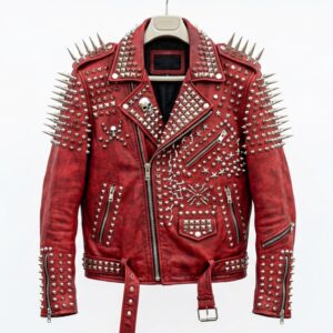 The Ultimate Blood Red Skull & Crossbones Battle Jacket