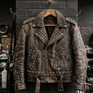 The Ultimate Distressed Star Studded Battle Jacket