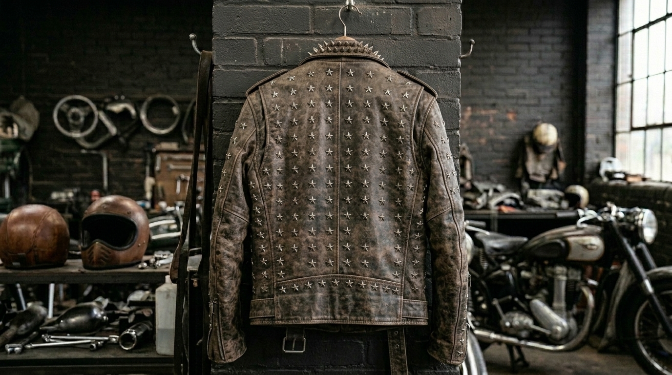 The Ultimate Distressed Star Studded Battle Jacket - Image 2