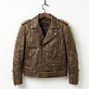 Custom Weathered Brown Compass Battle Jacket