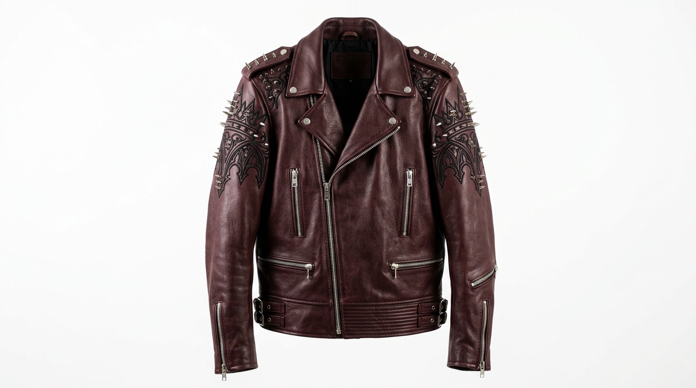 The Ultimate Gothic Crown Burgundy Jacket