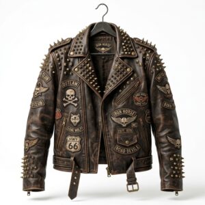 Custom Distressed Brown Battle Jacket