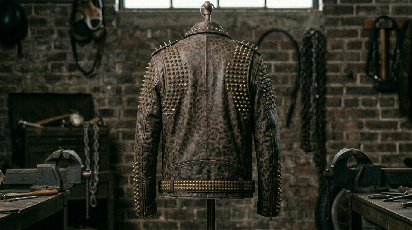 The Ultimate Brass-Armored Espresso Battle Jacket - Image 2