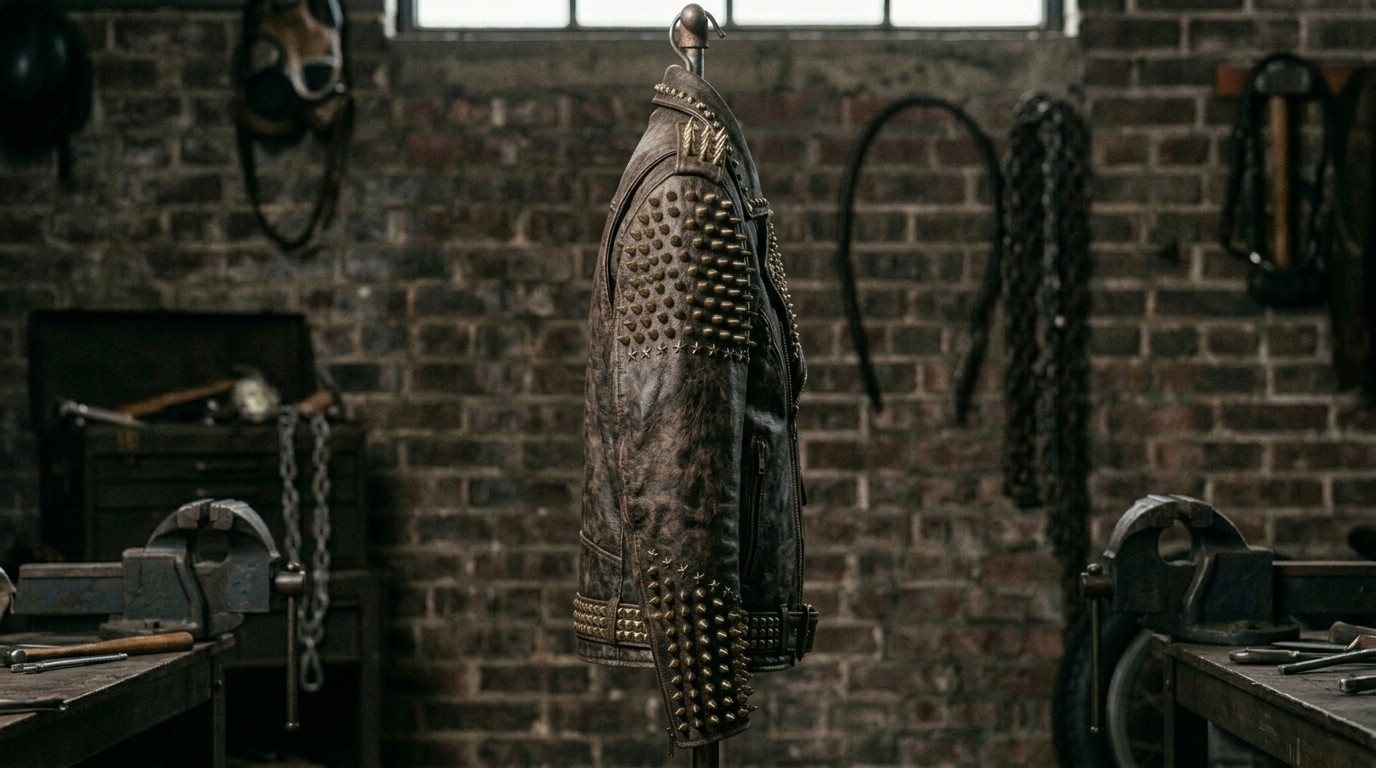 The Ultimate Brass-Armored Espresso Battle Jacket - Image 3