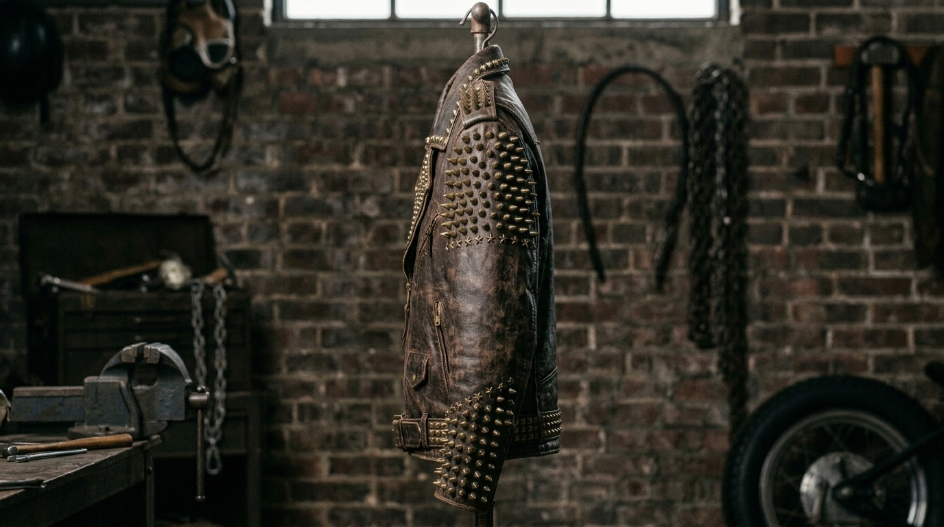 The Ultimate Brass-Armored Espresso Battle Jacket - Image 4