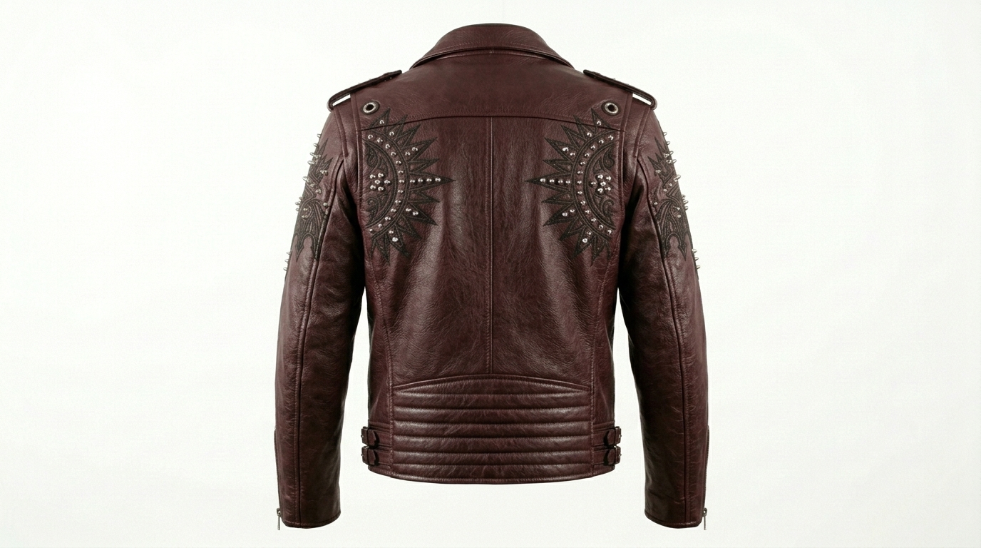 The Ultimate Gothic Crown Burgundy Jacket - Image 2