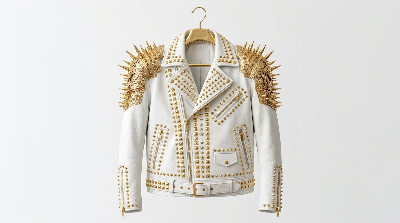 The Ultimate Gold-Armored White Battle Jacket