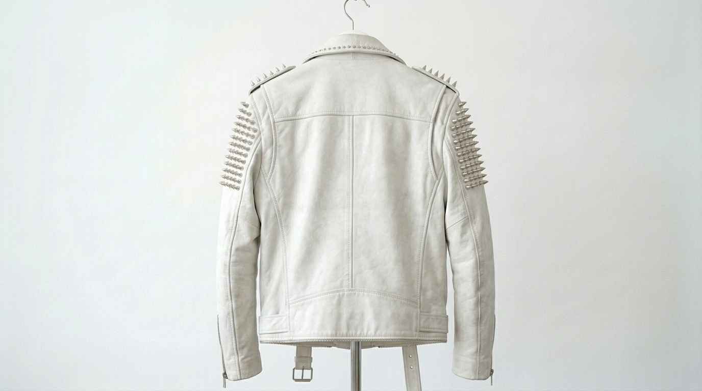 The Ultimate White Spiked Armor Battle Jacket - Image 2