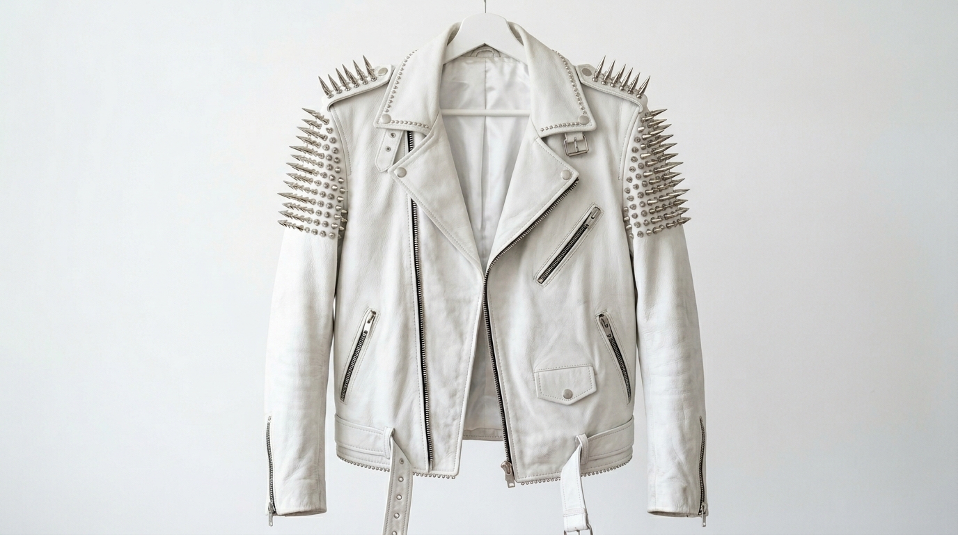 The Ultimate White Spiked Armor Battle Jacket